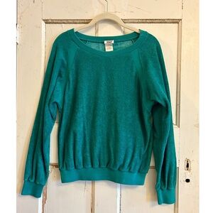 Vintage RODIER PARIS Teal Green Terry Sweatshirt